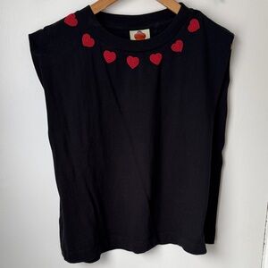 Black Farm Rio Shirt with Red Heart Accents